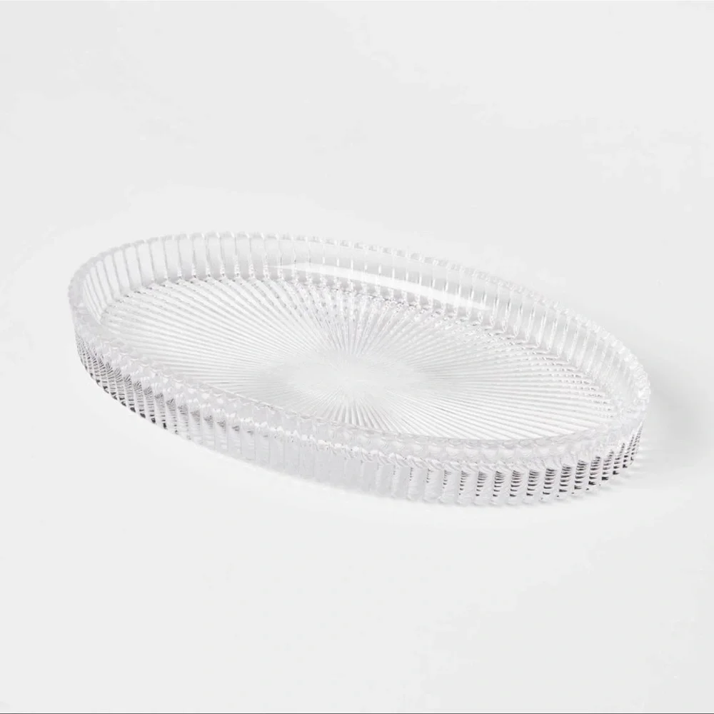 Target Threshold Ribbed Glass Vanity Tray Clear